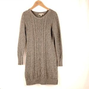 Banana Republic Tan Soft Cable Knit Sweater Dress